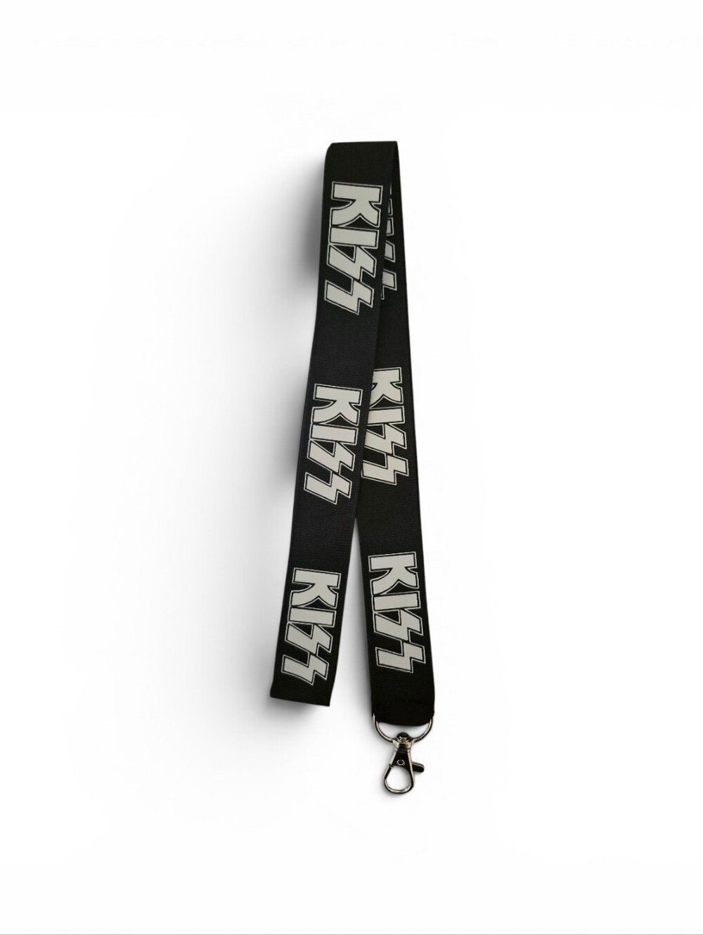Kiss Black and White Logo Keychain Badge Id Lanyard